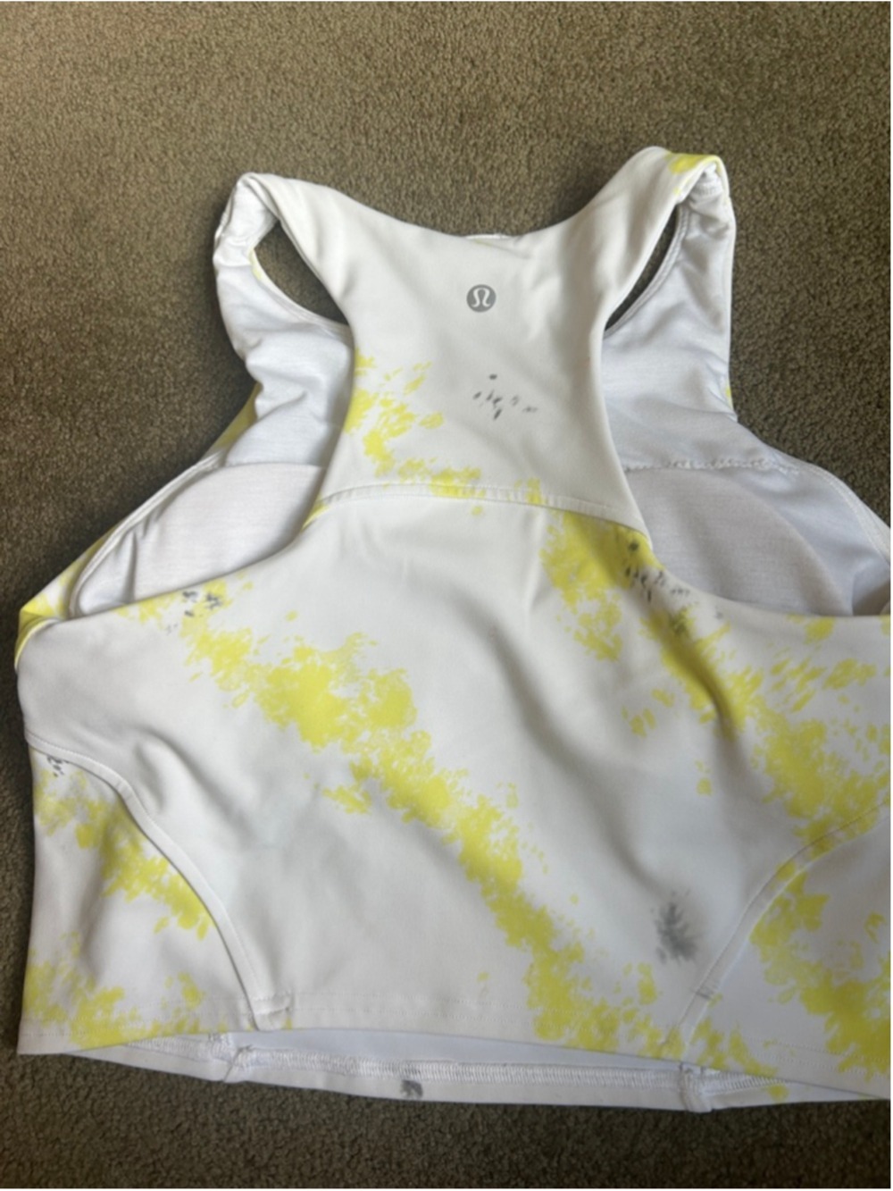 Women's Lululemon Invigorate Training Tank Top 8 White Yellow - Picture 6 of 10
